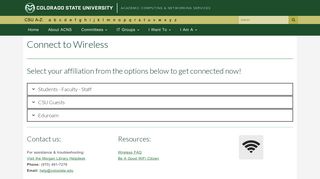 Connect to Wireless - ACNS - Colorado State University