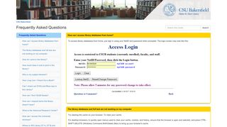Frequently Asked Questions - Walter W. Stiern Library - LibGuides