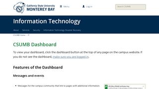 CSUMB Dashboard | Cal State Monterey Bay