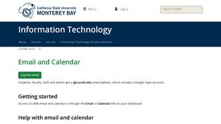 Email and Calendar | Cal State Monterey Bay - Csumb