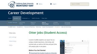 Otter Jobs (Student Access) | Cal State Monterey Bay