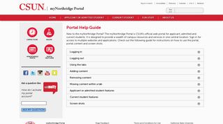 Portal Help Guide | California State University, Northridge - CSuN