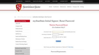 MyCSUSTAN-Initial Signon | Reset Password | California State ...