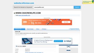 csxcrewlife.com at Website Informer. Crew Life. Visit Csx Crew Life.