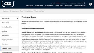 Track and Trace - CSX.com