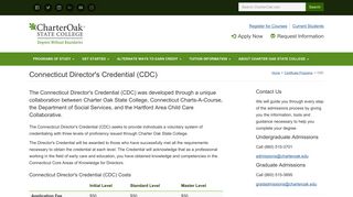 Connecticut Director's Credential (CDC) | Charter Oak State College