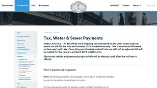 Tax, Water & Sewer Payments - City of Meriden