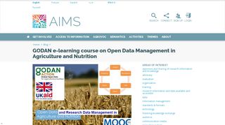 GODAN e-learning course on Open Data Management in Agriculture ...