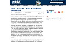 Navy Launches Career Tools Afloat Application - Navy.mil