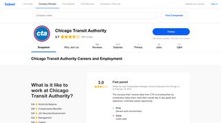 Chicago Transit Authority Careers and Employment | Indeed.com