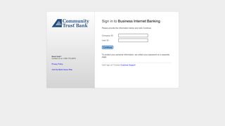 Sign in to Business Internet Banking
