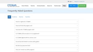 CTCMath - Frequently Asked Questions
