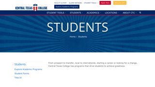 Students - Central Texas College