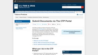 Manufacturing > Submit Documents via The CTP Portal - FDA