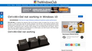 Ctrl+Alt+Del not working in Windows 10 - The Windows Club
