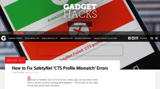 Magisk 101: How to Fix SafetyNet 'CTS Profile Mismatch' Errors ...