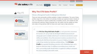 Why CTS | CTS Sales Profile