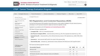 NCI Registration and Credential Repository (RCR) | CTEP