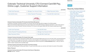 Colorado Technical University CTU Connect Card Bill Pay, Online ...