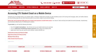 Accessing CTU Student Email on a Mobile Device | CTU
