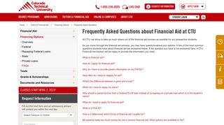 Frequently Asked Questions about Financial Aid at CTU