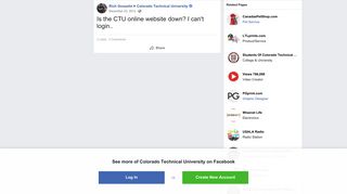 Is the CTU online website down? I can't login.. - Facebook