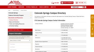 Campus Directory & Contact Information Colorado Springs | CTU