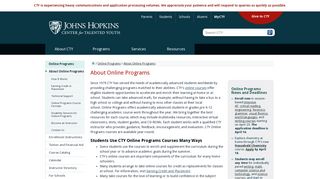 About Gifted and Talented Online Programs | Johns Hopkins Center ...