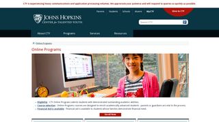 Gifted and Talented Online Programs | Johns Hopkins Center for ...