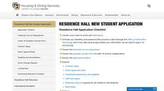 Residence Hall New Student Application | Housing & Dining Services ...