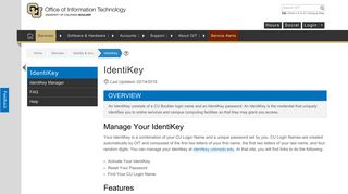 IdentiKey - Office of Information Technology - University of Colorado ...