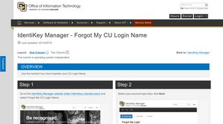 IdentiKey - Find Your CU Login Name | Office of Information Technology