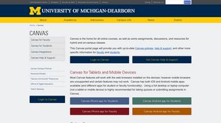 Canvas - University of Michigan-Dearborn