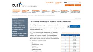 CUES Online University™, powered by TRC Interactive | CUES