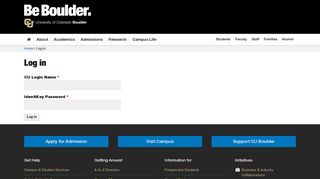Log in | University of Colorado Boulder