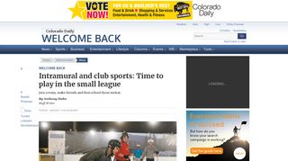 Intramural and club sports: Time to play in the small league - Colorado ...