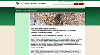 Student Medical Insurance Home Page