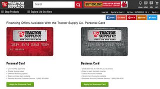Financing and Credit Cards | Tractor Supply Co.