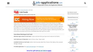 Cub Application, Jobs & Careers Online - Job-Applications.com