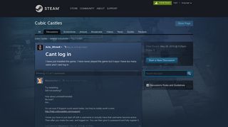 Cant log in :: Cubic Castles General Discussions - Steam Community