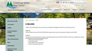 E-Billing | Cucamonga Valley Water District - Official Website