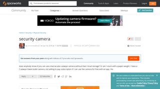 security camera - Spiceworks Community