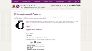 Off-Campus Access to E-Resources | Chinese ... - CUHK Library