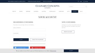 Customer Login | Culinary Concepts