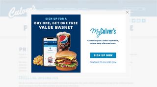 Privacy and Terms | Culver's