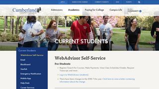 learn more about WebAdvisor self-service - Cumberland County College