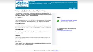 Provider Portal - Cumbria County Council