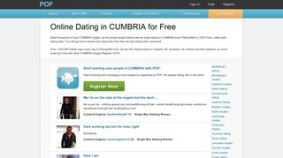 CUMBRIA Dating - CUMBRIA singles - CUMBRIA chat at POF.com™