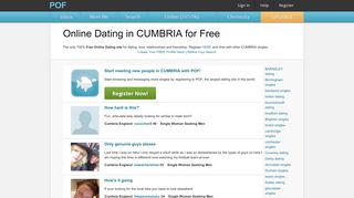 Online Dating in CUMBRIA for Free - POF.com