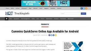 Cummins QuickServe Online App Available for Android - Products ...